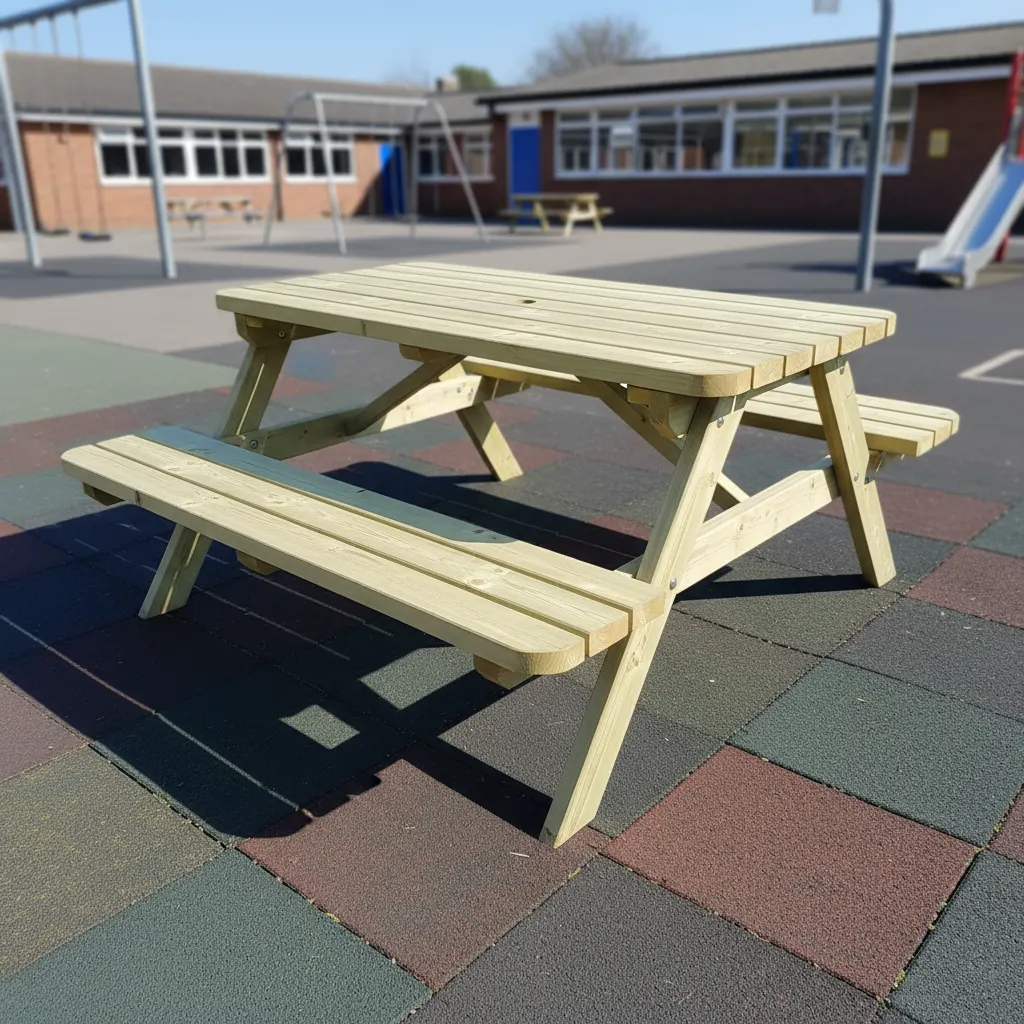 Picknicktafel 140 cm KING® — Parasol bij je picknicktafel: welk formaat en welke voet?