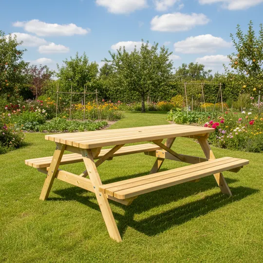 Picknicktafel 180 cm KING® — houten picknicktafel, 40 mm plankdikte