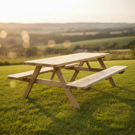 Picknicktafel 240 cm ROYAL KING® — houten picknicktafel, 45 mm plankdikte